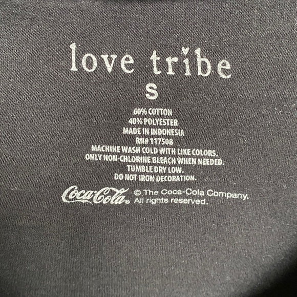 Love Tribe Black Tee with Red Coca-Cola Logo - Picture 2 of 3